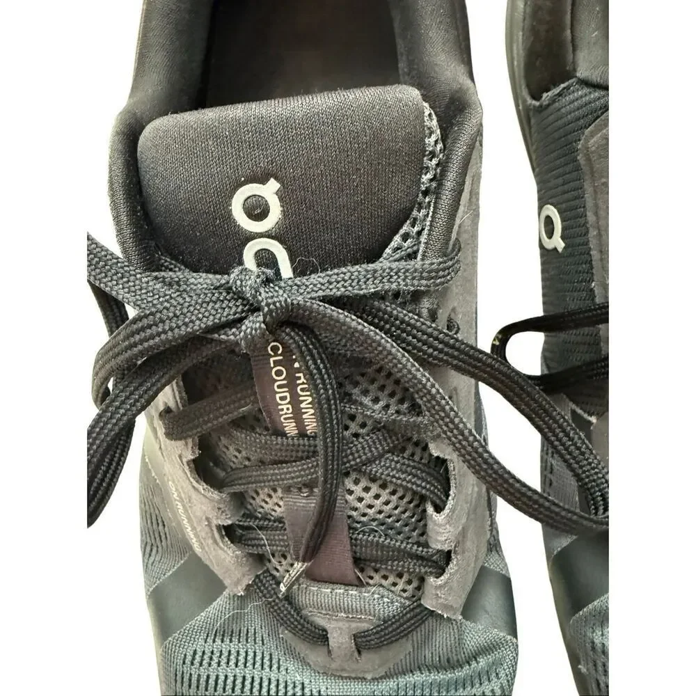 On Mens Eclipse Black Cloudrunner 2 Lace Up Athletic Running Sneakers Size 10.5